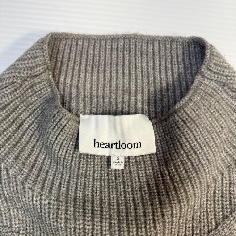 Heartloom Knit Sweater Small Gray Geometric Minimalist Quiet Luxury Lagenlook - Picture 4 of 16